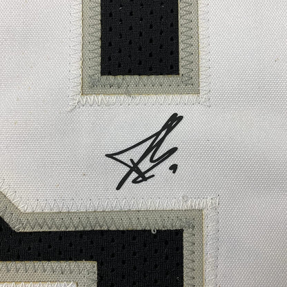 Framed Facsimile Autographed Tony Parker 35x39 San Antonio Black Reprint Laser Auto Basketball Jersey
