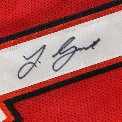 Framed Autographed/Signed Leonard Fournette 35x39 Tampa Bay Red Football Jersey JSA COA