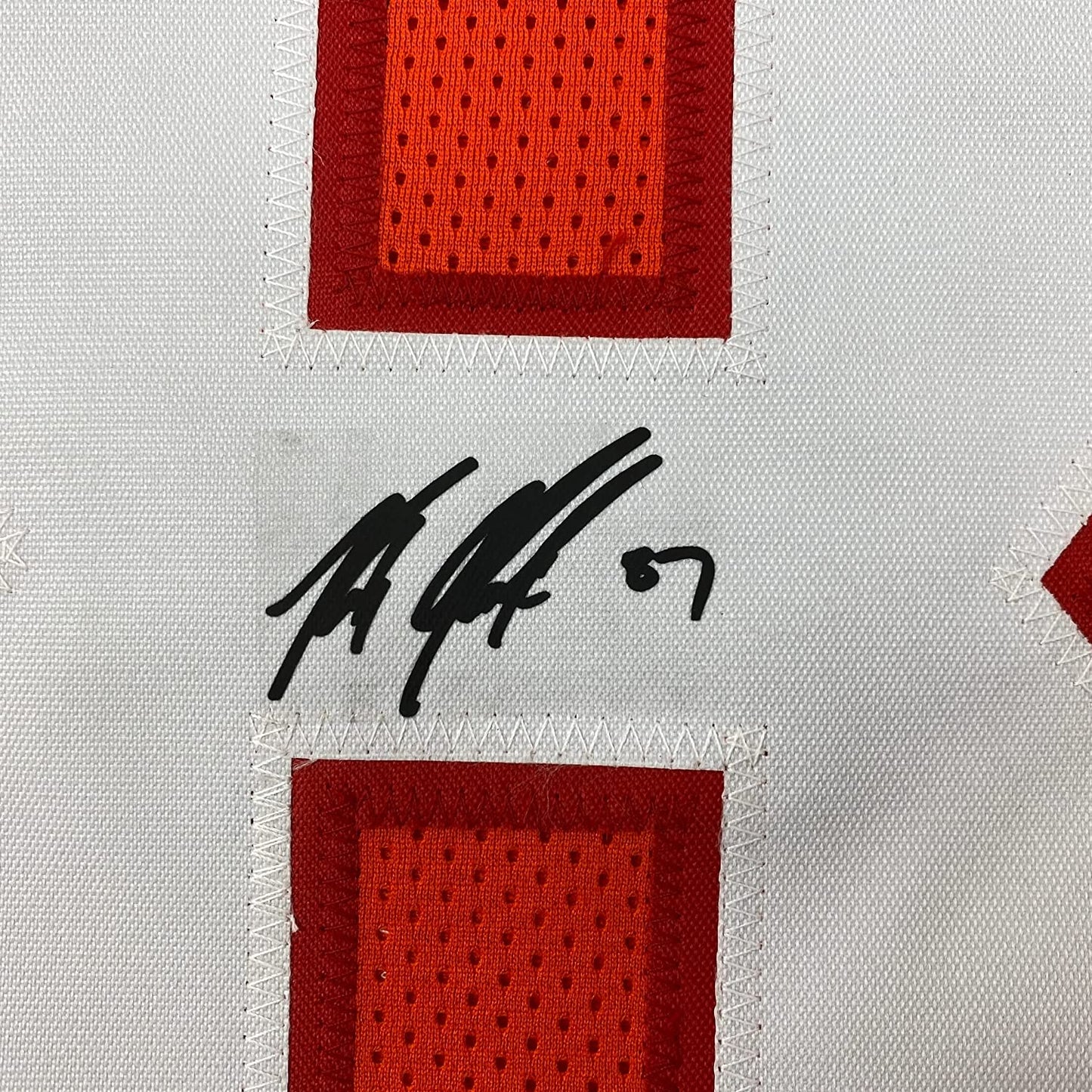 Framed Facsimile Autographed Rob Gronk Gronkowski 35x39 Tampa Bay Orange Retro Reprint Laser Auto Football Jersey