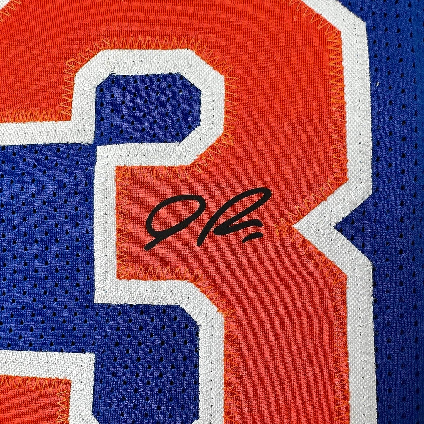 Framed Facsimile Autographed Julius Randle 35x39 New York Blue Reprint Laser Auto Basketball Jersey