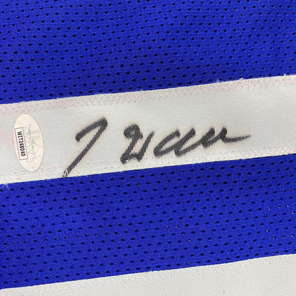 Framed Autographed/Signed John Wall 35x39 Los Angeles Blue Basketball Jersey JSA COA