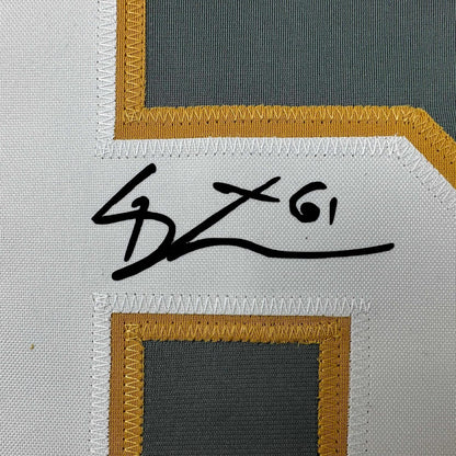 Framed Facsimile Autographed Mark Stone 35x39 Vegas Grey Reprint Laser Auto Hockey Jersey