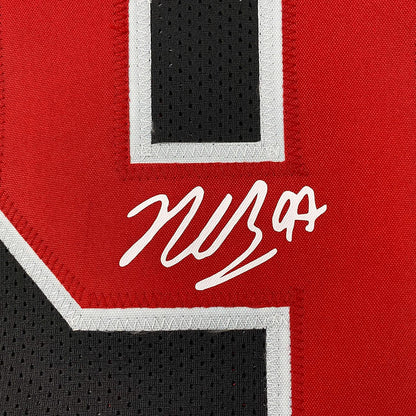 Framed Facsimile Autographed Nick Bosa 35x39 Ohio State Black Reprint Laser Auto College Football Jersey