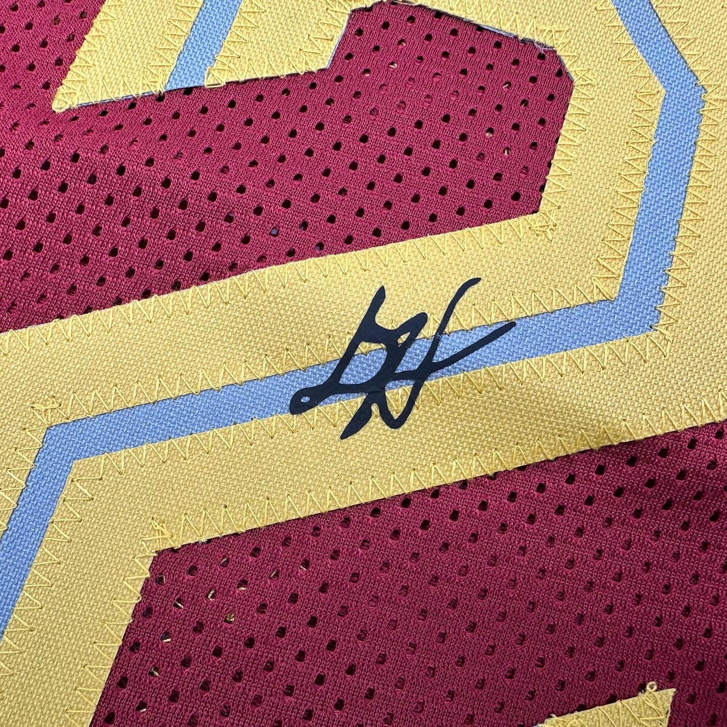 Framed Facsimile Autographed De’Andre Hunter 35x39 Cleveland Red Reprint Laser Auto Basketball Jersey