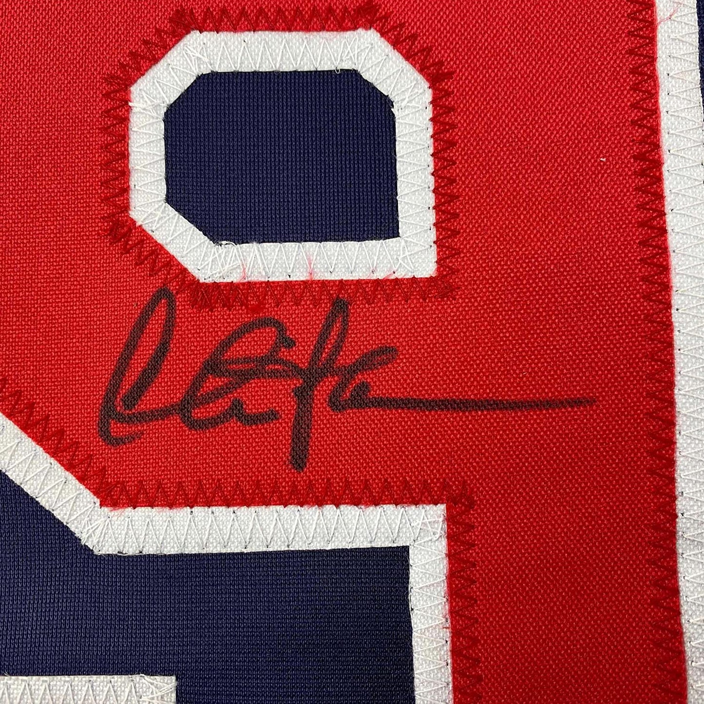 Framed Autographed/Signed Charlie Sheen 35x39 Wild Thing Ricky Vaughn Major League Movie Blue Baseball Jersey JSA COA