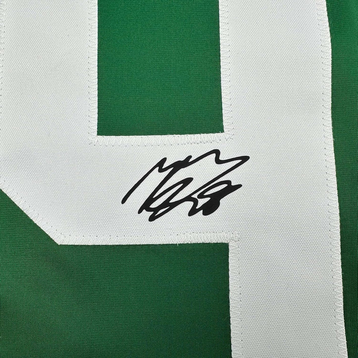 Framed Facsimile Autographed Mikko Rantanen 35x39 Dallas Green Reprint Laser Auto Hockey Jersey