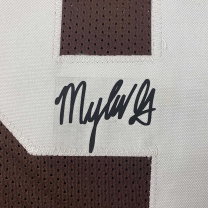 Framed Facsimile Autographed Myles 35x39 Garrett Cleveland Brown Reprint Laser Auto Football Jersey