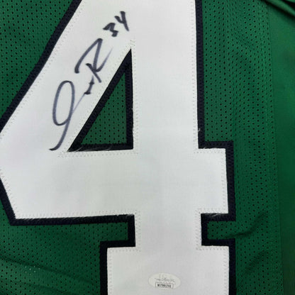 Framed Autographed/Signed Isaiah Rodgers 35x39 Philadelphia Green Football Jersey JSA COA