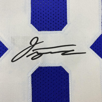 Framed Facsimile Autographed Jonathan Taylor 35x39 Indianapolis Blue Reprint Laser Auto Football Jersey