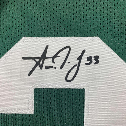 Framed Facsimile Autographed Aaron Jones 35x39 Green Bay Green Reprint Laser Auto Football Jersey