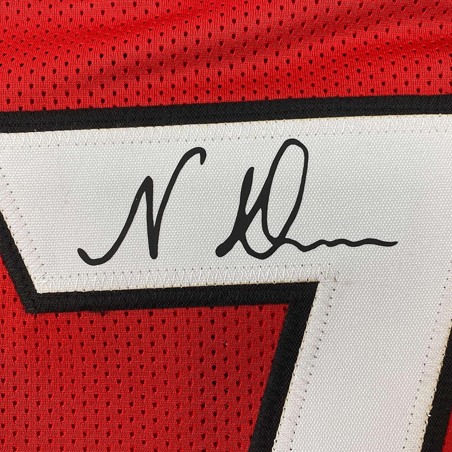 Framed Facsimile Autographed Nakobe Dean 35x39 Georgia Red Reprint Laser Auto College Football Jersey