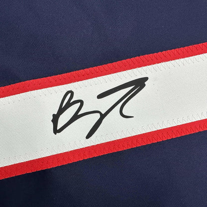 Framed Facsimile Autographed Brady Tkachuk 35x39 United States USA Blue 2025 4 Nations Face-Off Reprint Laser Auto Hockey Jersey
