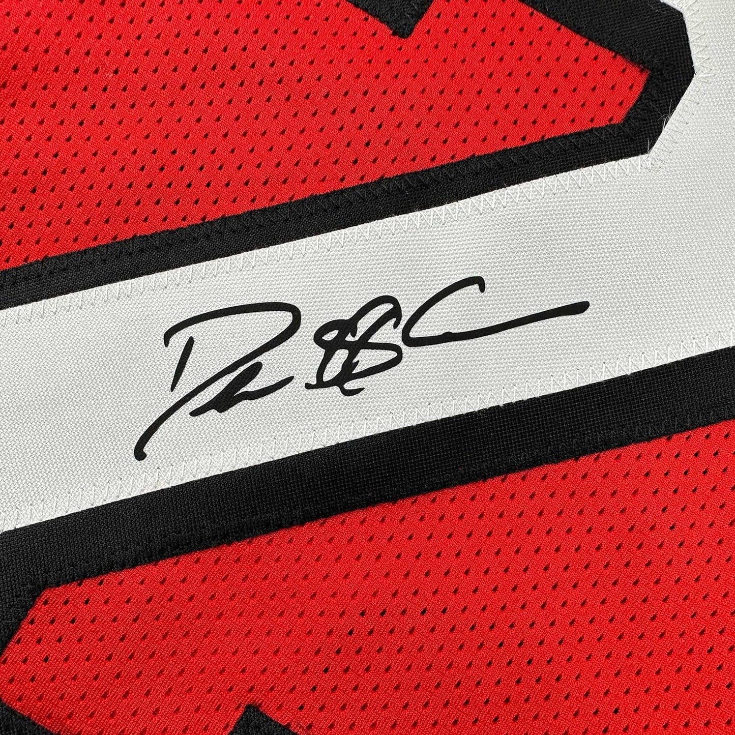 Framed Facsimile Autographed Deion Sanders 35x39 San Francisco Red Reprint Laser Auto Football Jersey