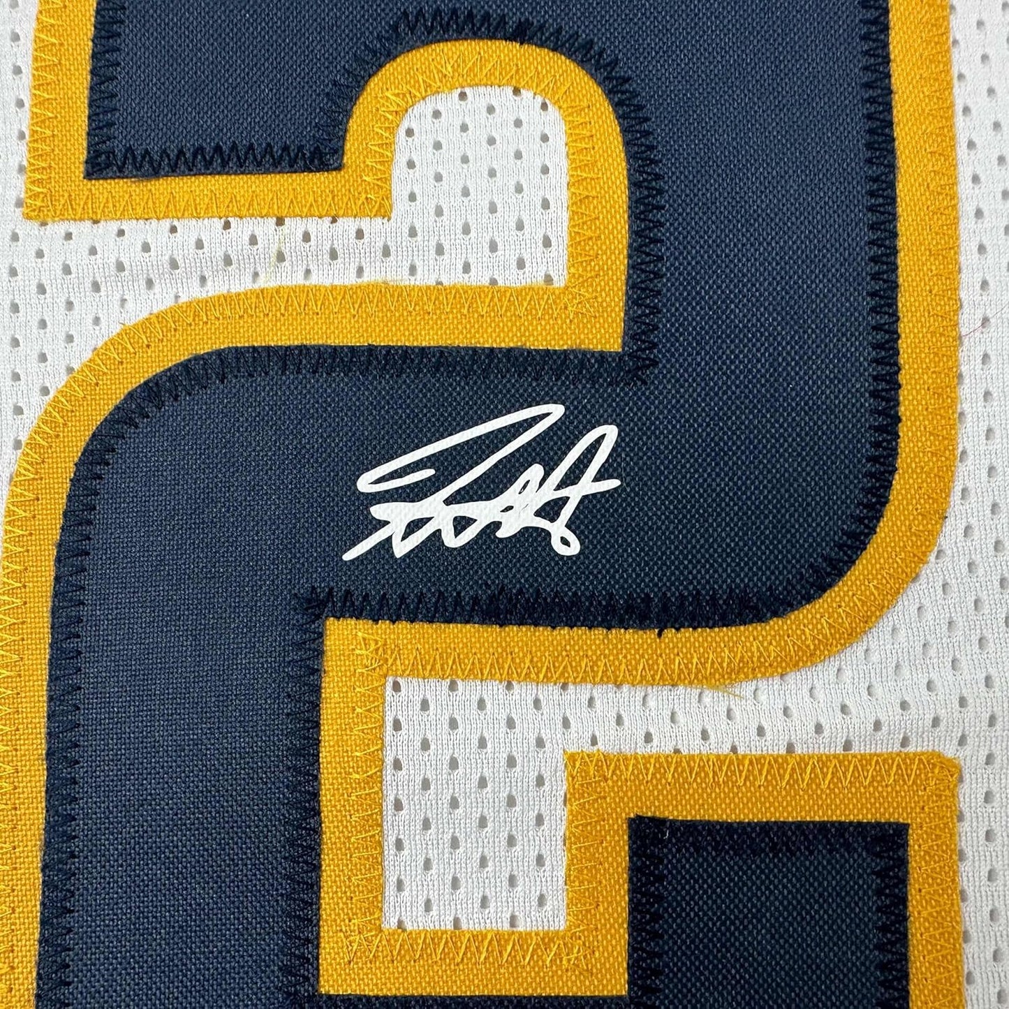 Framed Facsimile Autographed Jamal Murray 35x39 Denver White Reprint Laser Auto Basketball Jersey