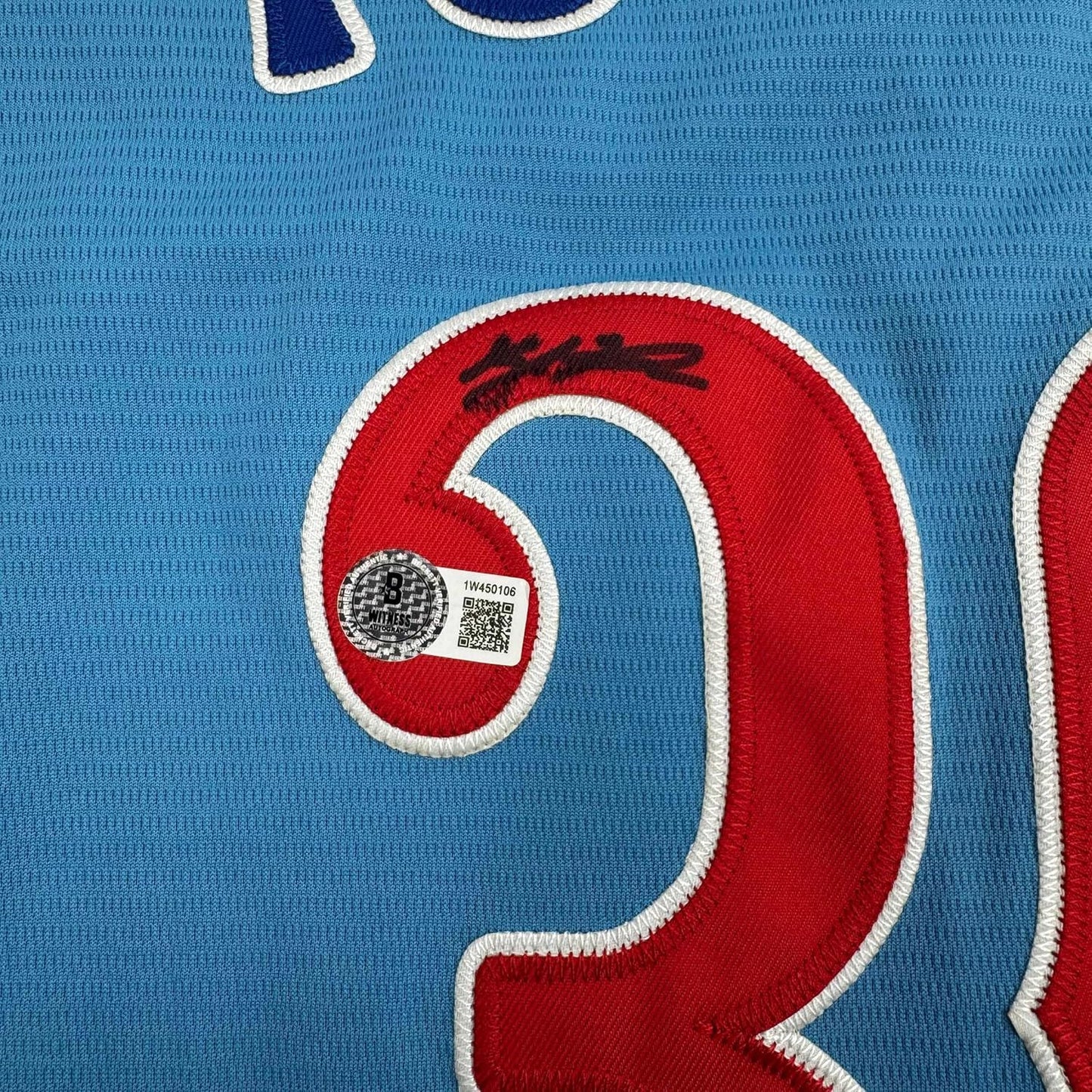 Framed Autographed/Signed Kyle Tucker 35x39 Chicago Blue Baseball Jersey Beckett BAS COA