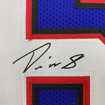 Framed Facsimile Autographed Devin Singletary 35x39 Buffalo Blue Reprint Laser Auto Football Jersey Size Men's XL