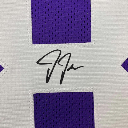 Framed Facsimile Autographed Justin Jefferson 35x39 Minnesota Purple Reprint Laser Auto Football Jersey
