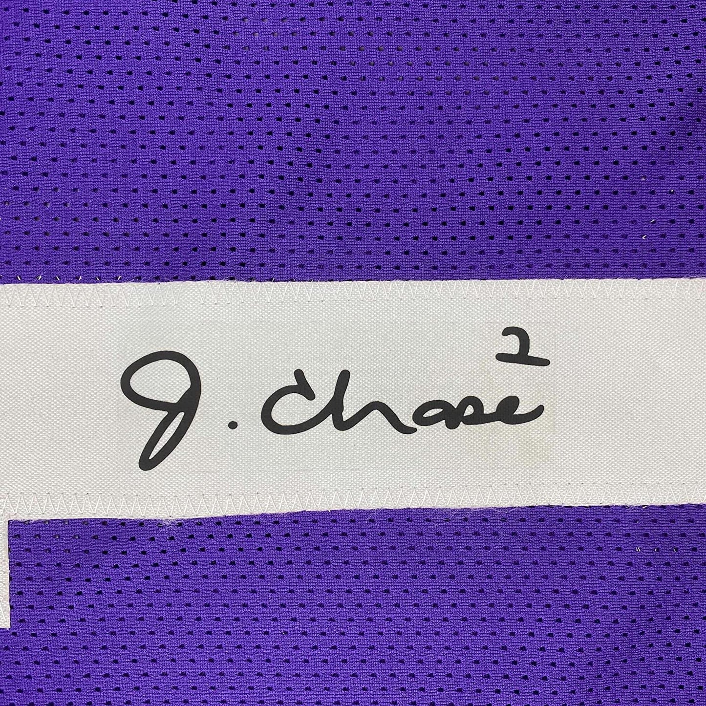 Framed Facsimile Autographed Ja'Marr 35x39 Chase LSU Purple Reprint Laser Auto College Football Jersey