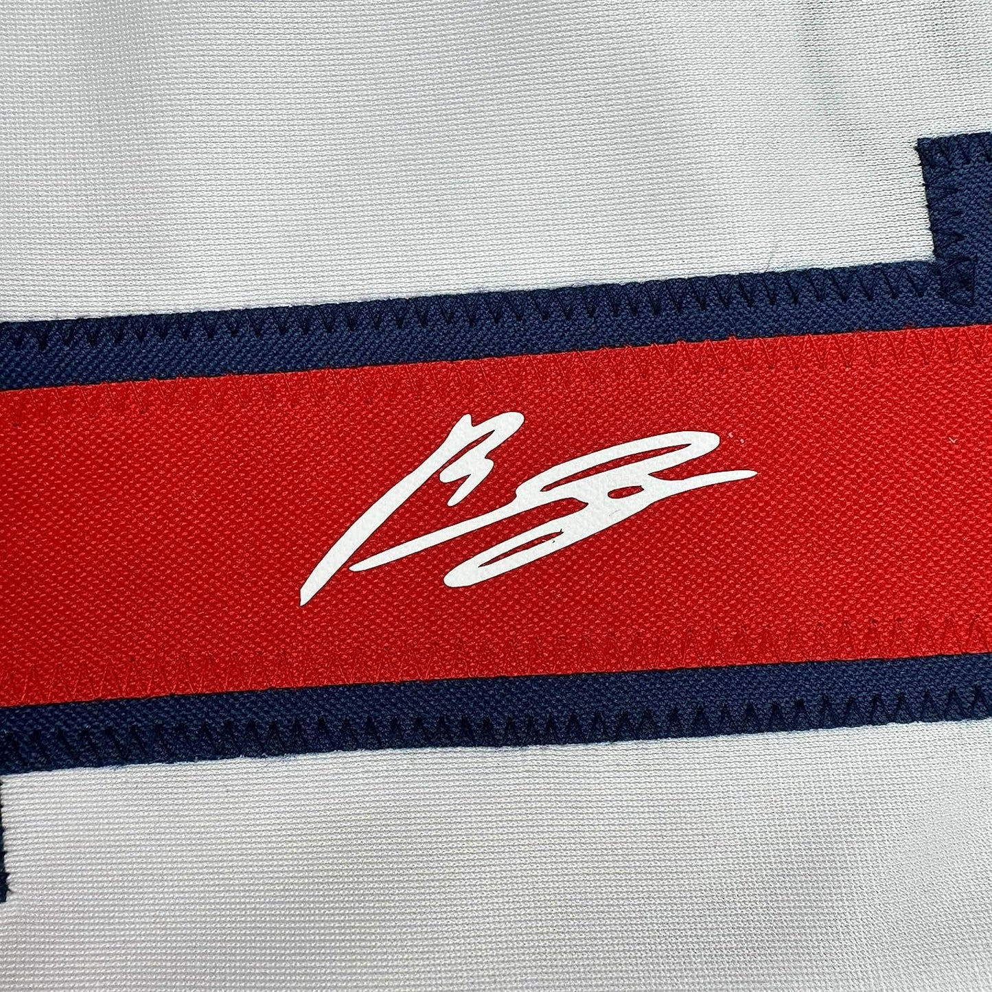 Framed Facsimile Autographed Rafael Devers 35x39 Boston White Reprint Laser Auto Baseball Jersey