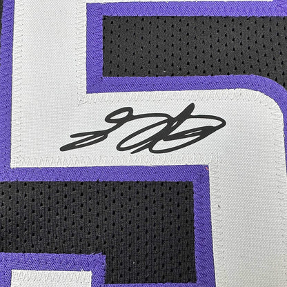 Framed Facsimile Autographed De'Aaron Fox 35x39 Sacramento Black Reprint Laser Auto Basketball Jersey