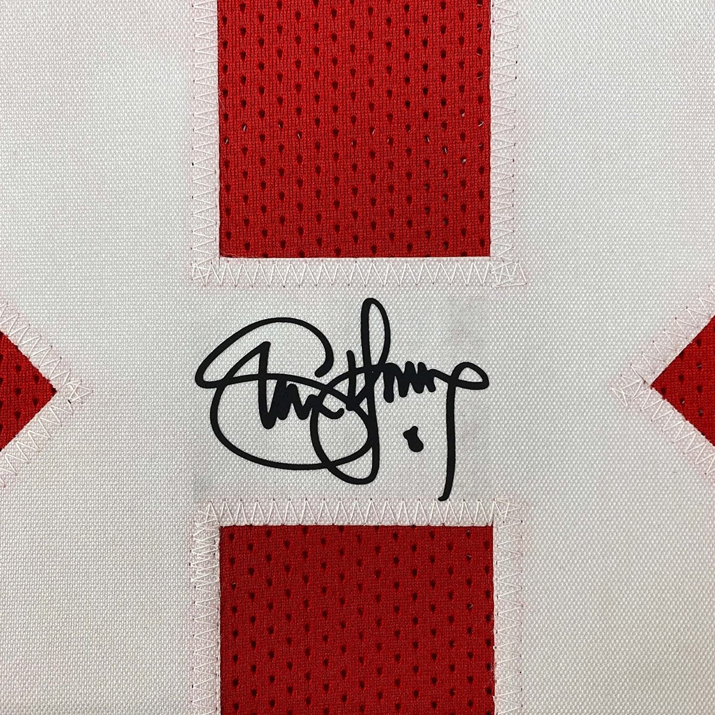 Framed Facsimile Autographed Steve Young 35x39 San Francisco Red Reprint Laser Auto Football Jersey Size Men's XL