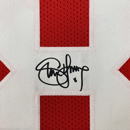Framed Facsimile Autographed Steve Young 35x39 San Francisco Red Reprint Laser Auto Football Jersey Size Men's XL