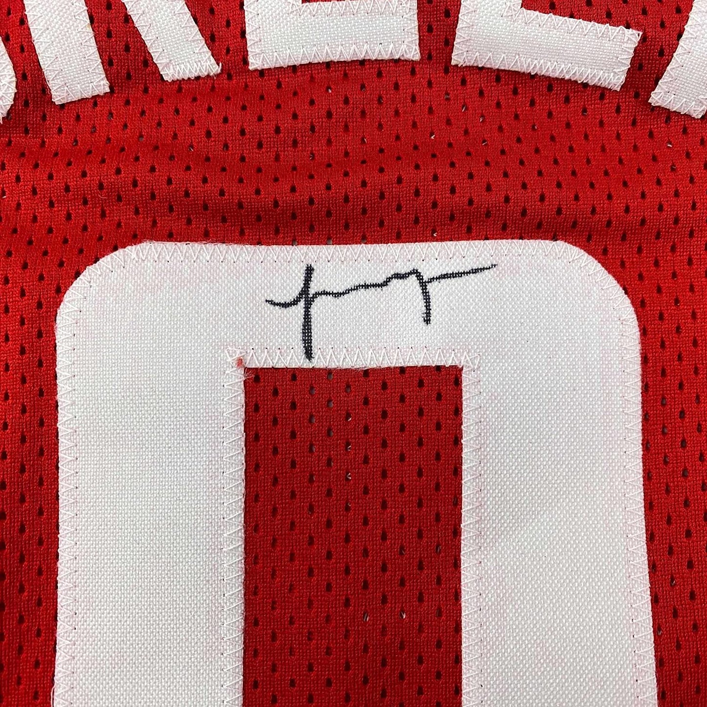 Framed Autographed/Signed Jalen Green 35x39 Houston Red Basketball Jersey JSA COA