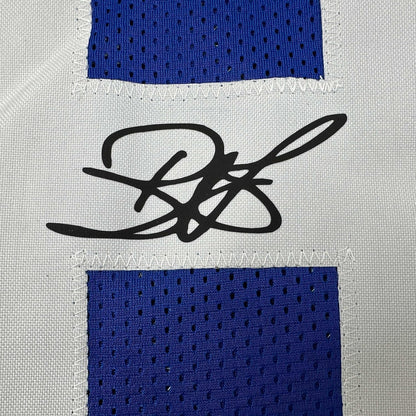 Facsimile Autographed Reggie Wayne Indianapolis Blue Reprint Laser Auto Football Jersey Size Men's XL