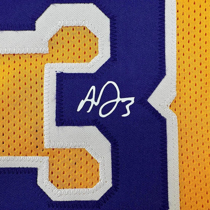 Framed Facsimile Autographed Anthony Davis 35x39 Los Angeles LA Yellow Reprint Laser Auto Basketball Jersey