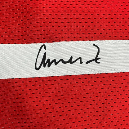 Framed Facsimile Autographed Amen Thompson 35x39 Houston Red Reprint Laser Auto Basketball Jersey