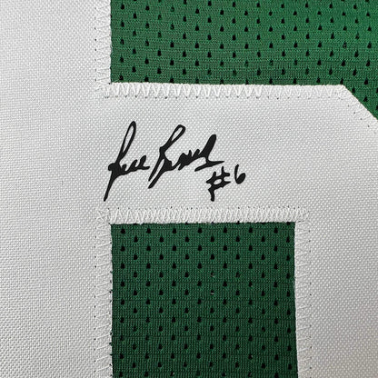Framed Facsimile Autographed Bill Russell 35x39 Boston Green Reprint Laser Auto Basketball