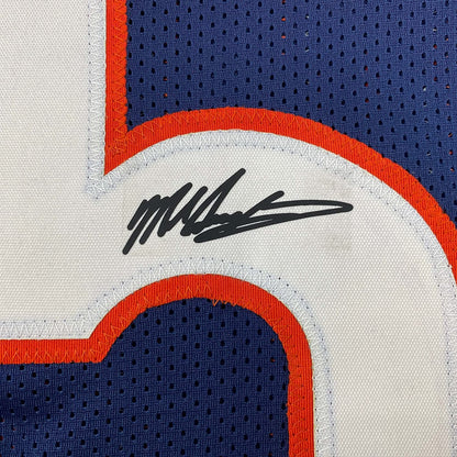 Framed Facsimile Autographed Mike Singletary 35x39 Chicago Blue Reprint Laser Auto Football Jersey Size Men's XL