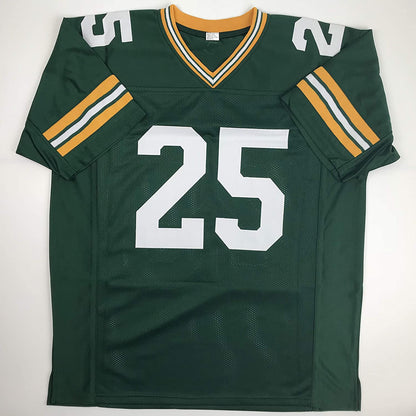 Autographed/Signed Dorsey Levens Green Bay Green Football Jersey Beckett BAS COA