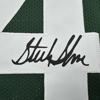 Framed Facsimile Autographed Sterling Sharpe 35x39 Green Bay Green Reprint Laser Auto Football Jersey