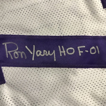 Autographed/Signed Ron Yary"HOF 01" Minnesota White Football Jersey JSA COA