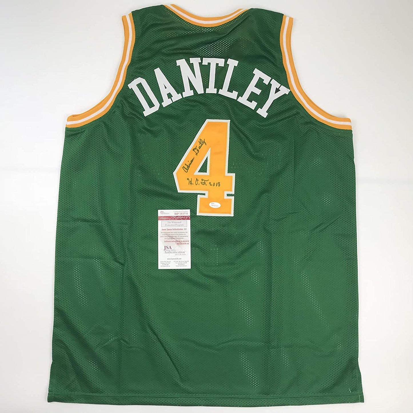 Autographed/Signed Adrian Dantley"HOF 2008" Utah Green Basketball Jersey JSA COA