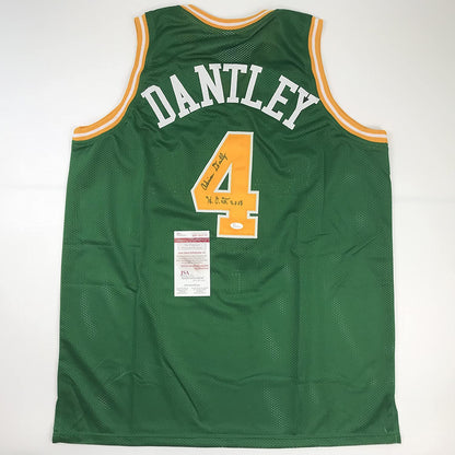 Autographed/Signed Adrian Dantley"HOF 2008" Utah Green Basketball Jersey JSA COA