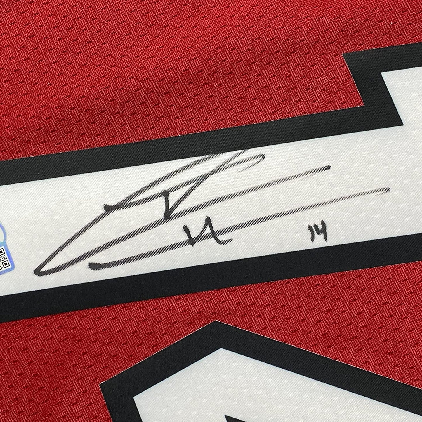 Framed Autographed/Signed Tyler Herro 35x39 Miami Heat Red Authentic Basketball Jersey Fanatics COA