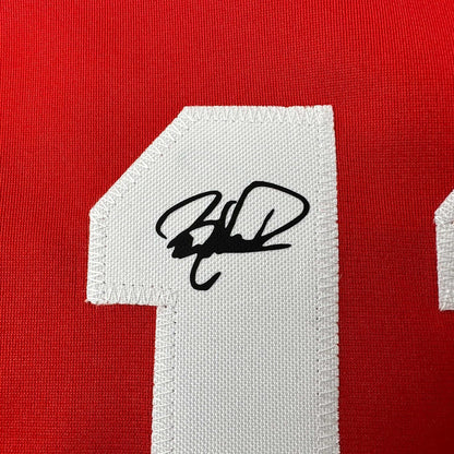 Framed Facsimile Autographed Barry Larkin 35x39 Cincinnati White Reprint Laser Auto Baseball Jersey