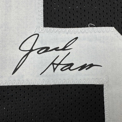 Framed Facsimile Autographed Jack Ham 35x39 Pittsburgh Black Reprint Laser Auto Football Jersey