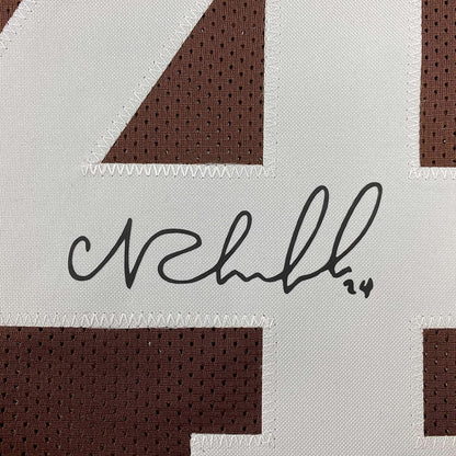Framed Facsimile Autographed Nick Chubb 35x39 Cleveland Brown Reprint Laser Auto Football Jersey