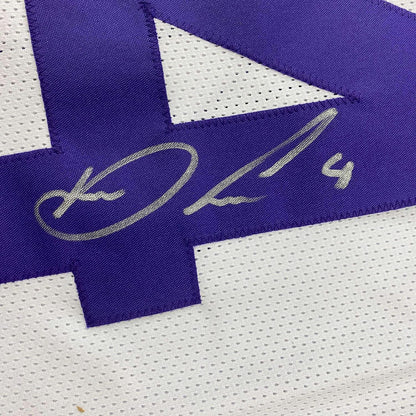 Framed Autographed/Signed Dalvin Cook #4 35x39 Minnesota White Football Jersey Beckett BAS COA