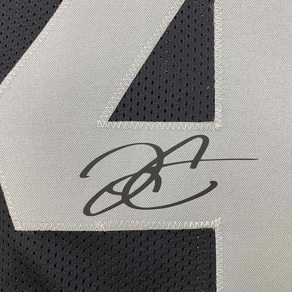 Framed Facsimile Autographed Derek Carr 35x39 Oakland Las Vegas Black Reprint Laser Auto Football Jersey Size Men's XL
