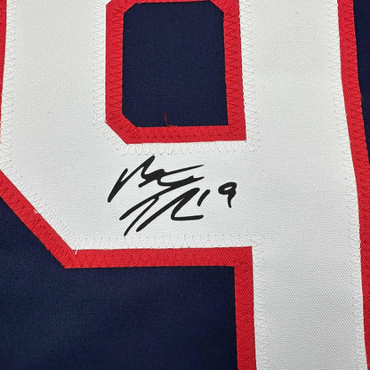 Framed Facsimile Autographed Matthew Tkachuk 35x39 United States USA Blue 2025 4 Nations Face-Off Reprint Laser Auto Hockey Jersey