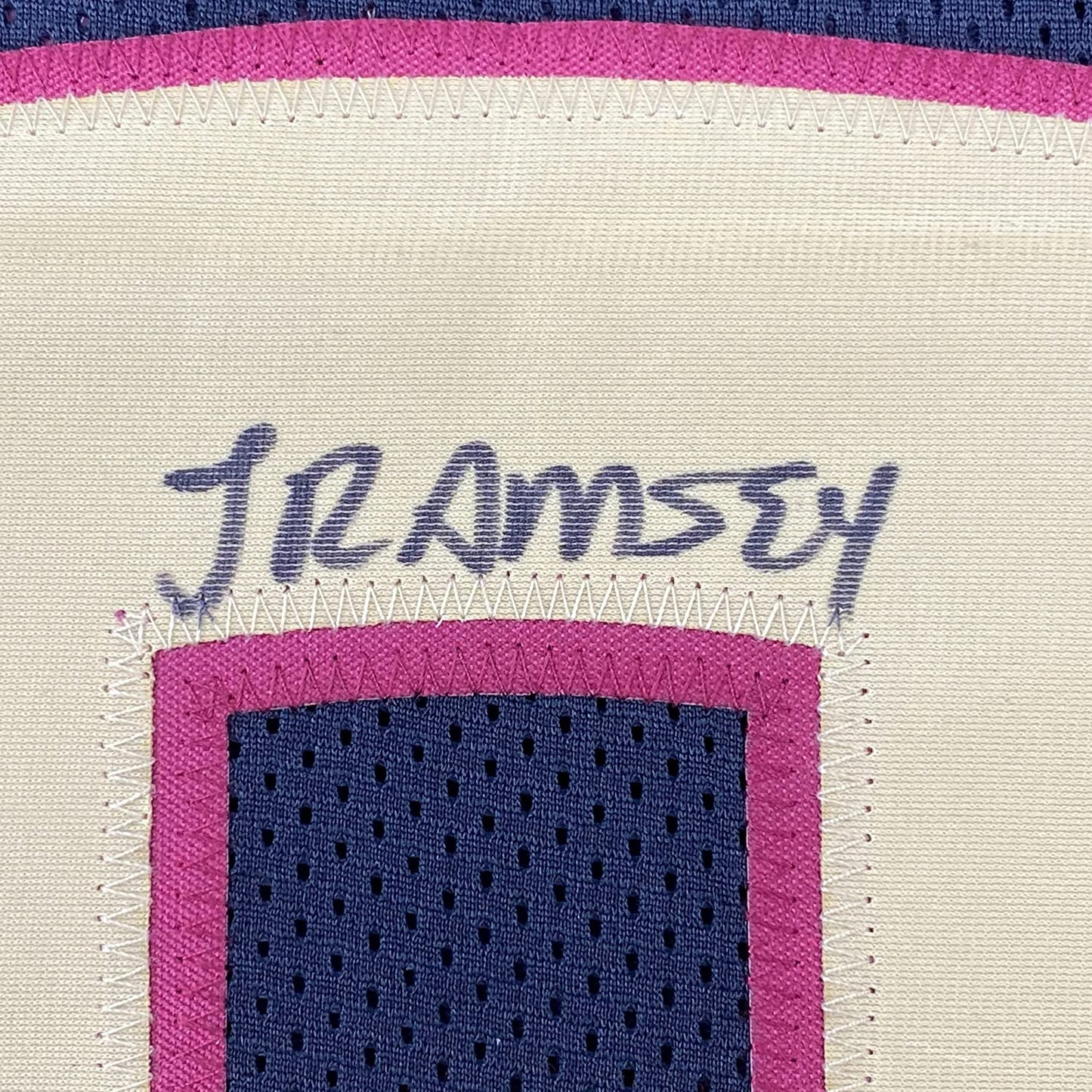 Framed Autographed/Signed Jalen Ramsey 35x39 Florida State FSU Black College Football Jersey JSA COA
