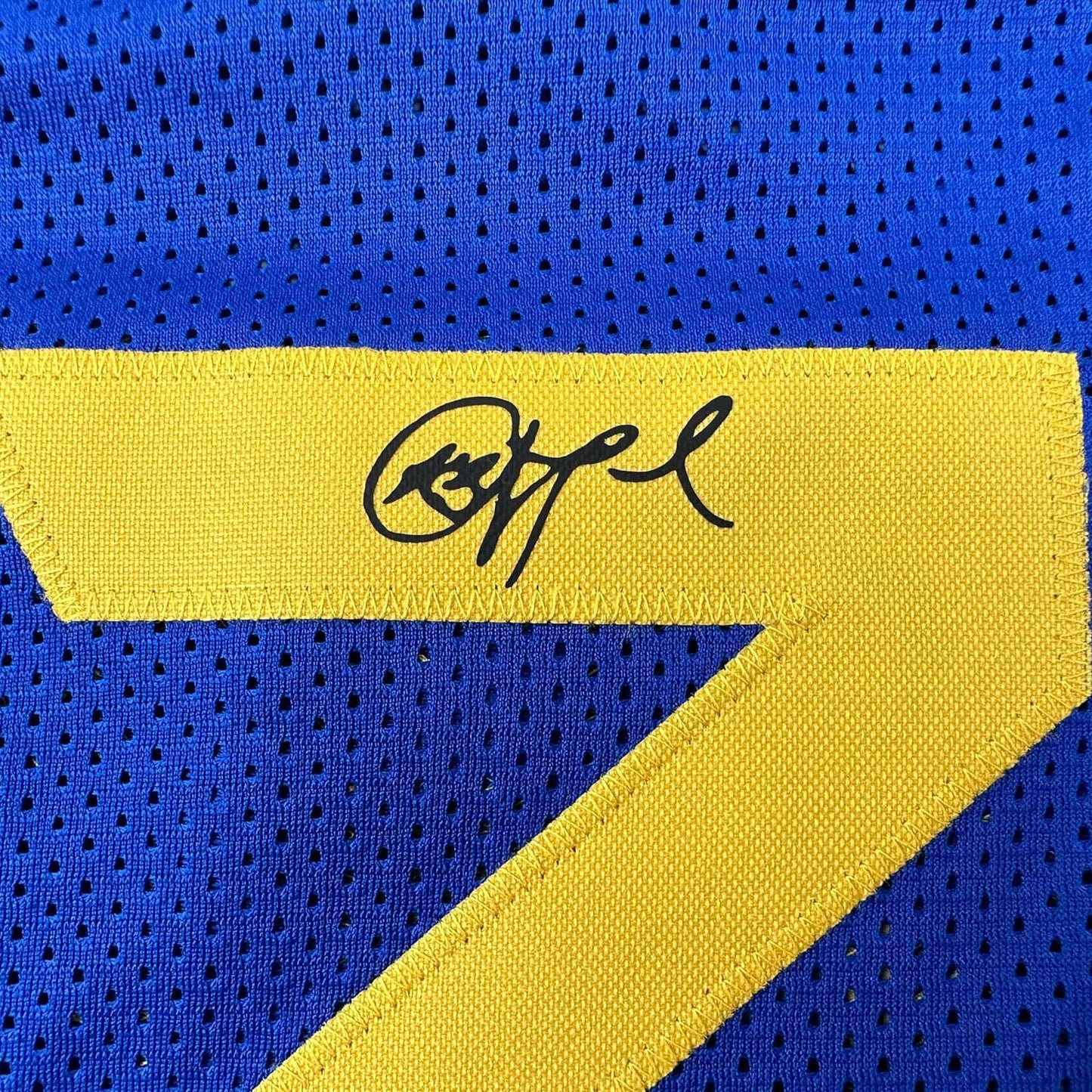 Framed Facsimile Autographed Chris Paul 35x39 Golden State Blue Reprint Laser Auto Basketball Jersey