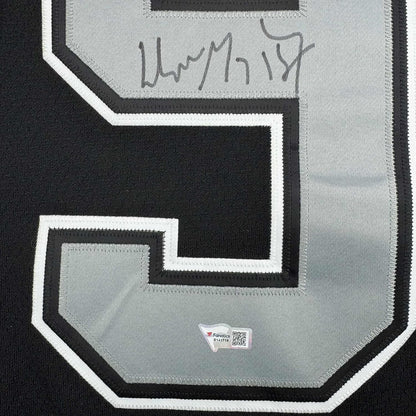 Framed Autographed/Signed Wayne Gretzky 35x39 Los Angeles Kings Black Mitchell & Ness Vintage Hockey Jersey Fanatics COA