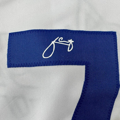 Framed Facsimile Autographed Julio Urias 35x39 Los Angeles LA White Reprint Laser Auto Baseball Jersey