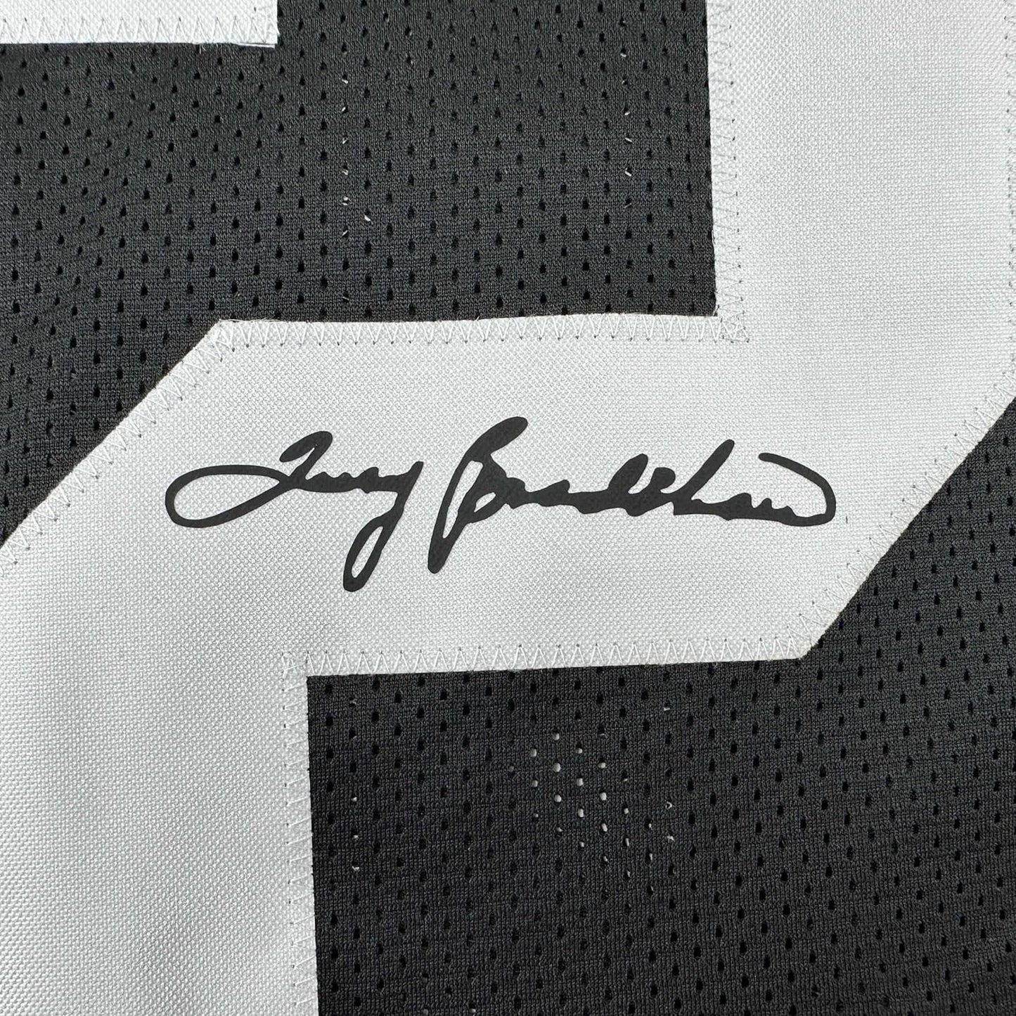 Framed Facsimile Autographed Terry Bradshaw 35x39 Pittsburgh Black Reprint Laser Auto Football Jersey