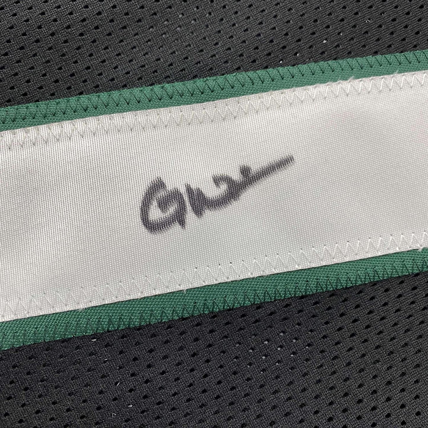 Framed Autographed/Signed Garrett Wilson 35x39 New York Black Football Jersey JSA COA
